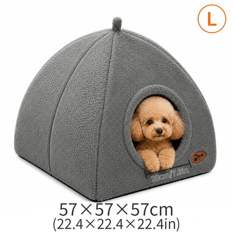 2-in-1 Cozy Cat Cave Bed – Warm & Washable Hideaway