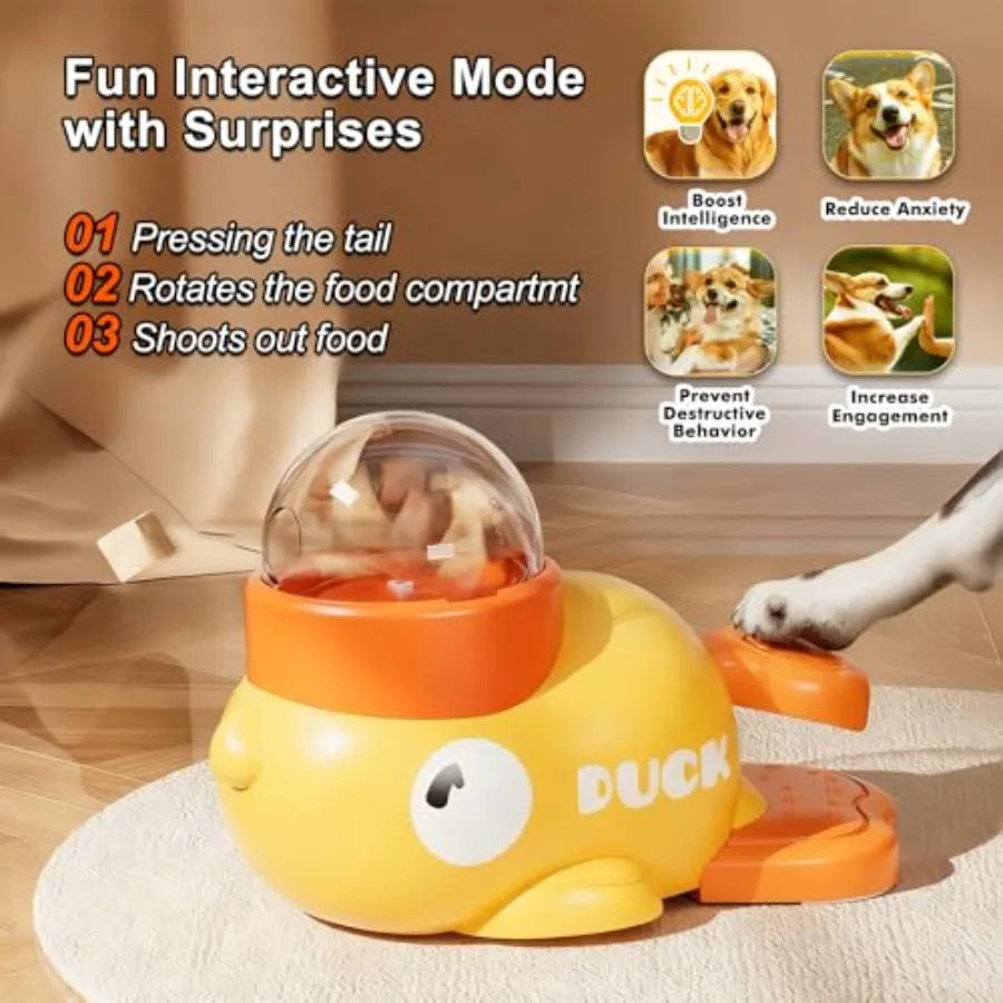 Duck-Shaped Interactive Dog Treat Toy