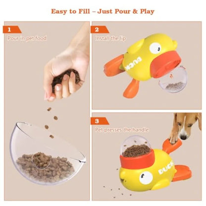 Duck-Shaped Interactive Dog Treat Toy