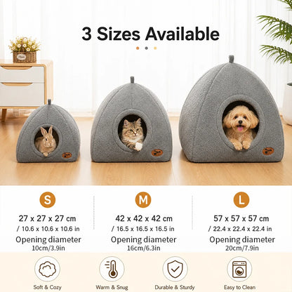 2-in-1 Cozy Cat Cave Bed – Warm & Washable Hideaway